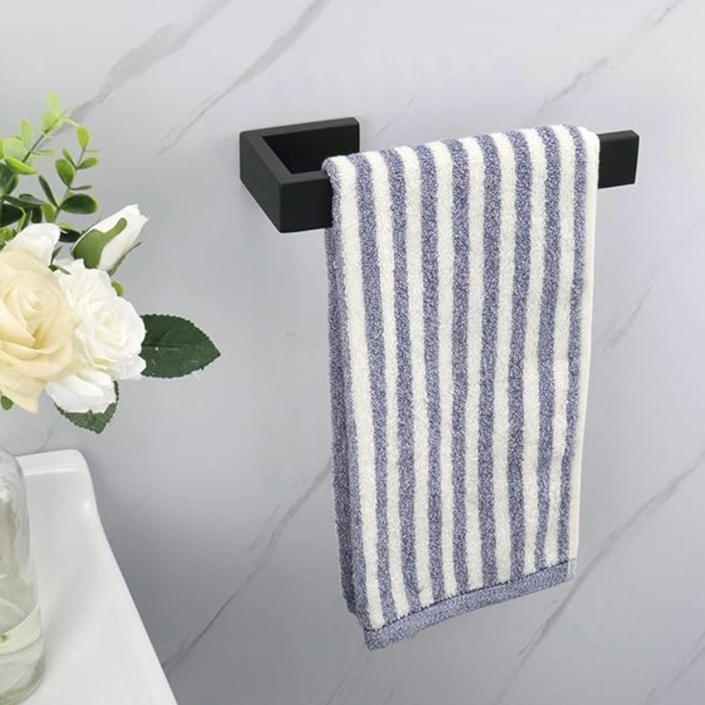 🎁 2 Towel Bars for Hand Towels - Black Modern Metal Matte 9” NWT